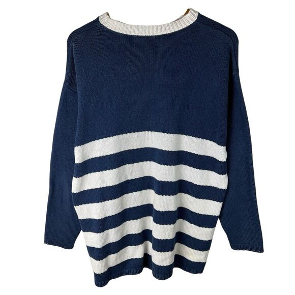 Vintage 90s Esprit Sport Mens Sz M Sweater Crewneck Knit USA Spell Out Striped - Picture 3 of 5